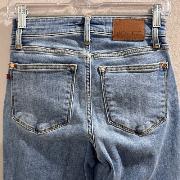Judy Blue Size 0 Thermal High Rise Contrast Straight Denim Jeans Comfort Stretch - Picture 6 of 6